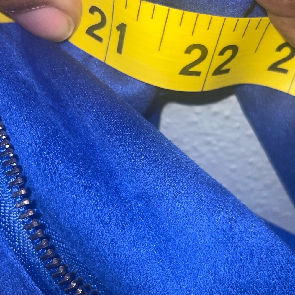 Banana Republic Blue Faux Suede Moto Jacket - Picture 8 of 9
